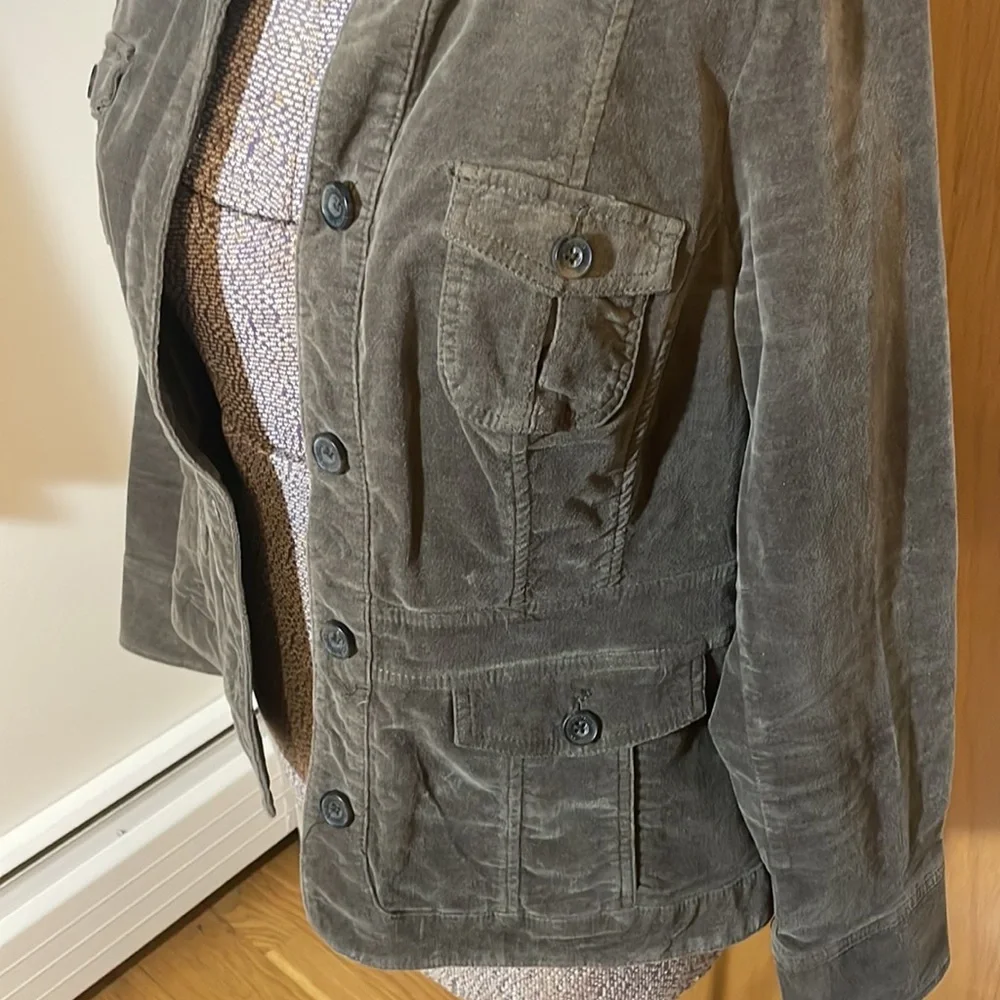 Sonoma Womens Large Brown Button Down Jacket with Pockets